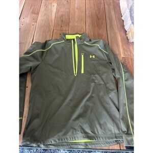Under Armour Shirts Men's L Loose Quarter Zip Pullover Coldgear Green Running